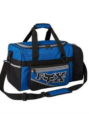 FOX Genuine Racing Apparal  Blue and Black Duffel Bag with Shoulder Strap